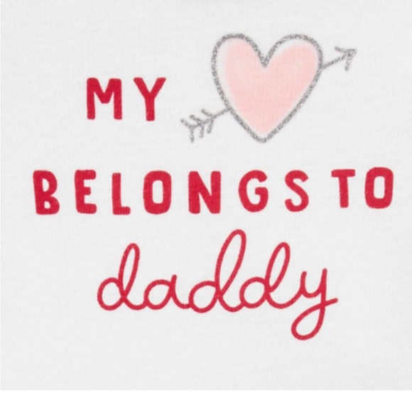 Valentine's Day MY HEART BELONGS TO DADDY Shirt & Pants 2 Pc Outfit NEW Girls - Picture 2 of 2